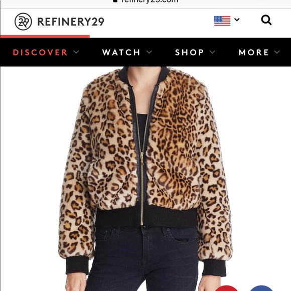 😍Faux Fur Leopard Bomber Jacket like Kate Spade! - Picture 3 of 3